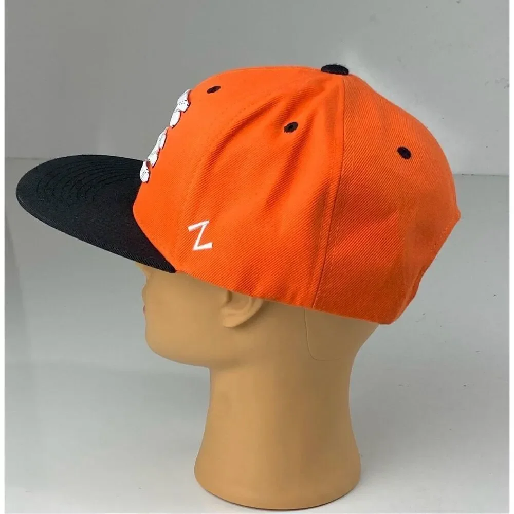 Zephyr Lacer Collection Headwear Snapback Hat Cap Adult One Size Orange Black BL